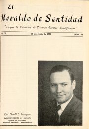 Portada: Rdo. Harold L. Hampton Superintendente de Distrito Iglesia del Nazareno Honduras Británica, Centroamérica
