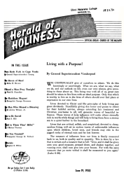 Cover page of Herald of Holiness - June 19, 1950