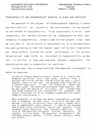 ACCOUNTABILITY AND UNDERGRADUATE TEACHING IN BIBLE AND DOCTRINE