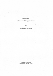 An Address to Nazarene College Presidents