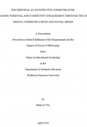 The principal as an effective communicator: increasing parental and community engagement through the use of digital communications and social media