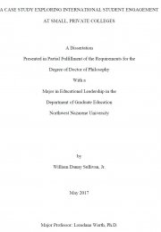 A case study exploring international student engagement at small, private colleges