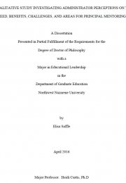 A qualitative study investigating administrator perceptions on the need, benefits, challenges, and areas for principal mentoring