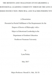 The benefits and challenges of establishing a professional learning community through the lens of tiered instruction: principal and teacher perspective