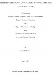 The retention of Hispanic / Latino teachers in southeastern rural elementary schools