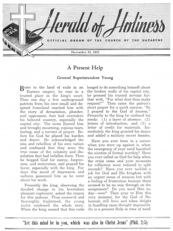 Title Page of Herald of Holiness - December 23, 1953 