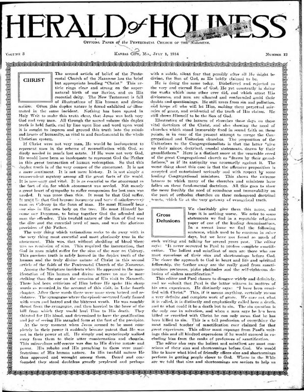 Title Page of Herald of Holiness - July 1, 1914