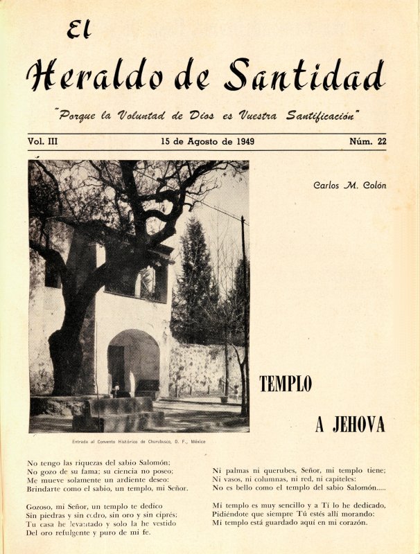 Portada: Templo a Jehová, Garlos M. Colón