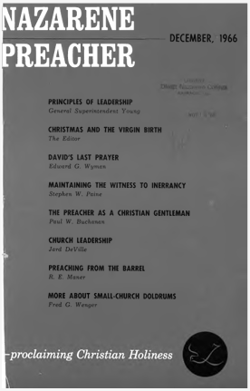 Title Page of Nazarene Preacher