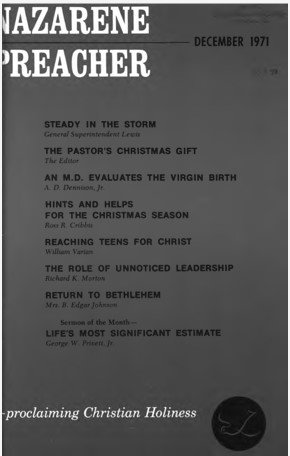 Title Page of Nazarene Preacher