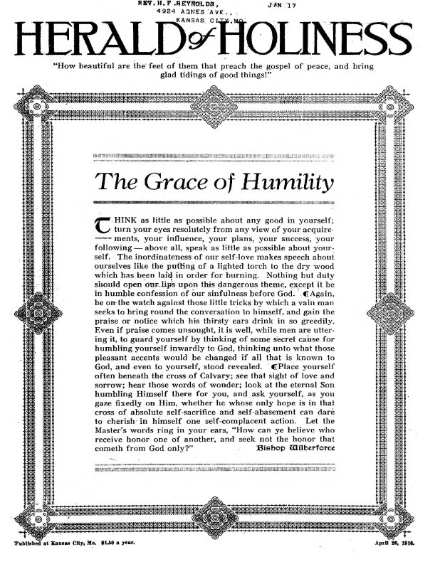 Title Page of Herald of Holiness - April 26, 1916