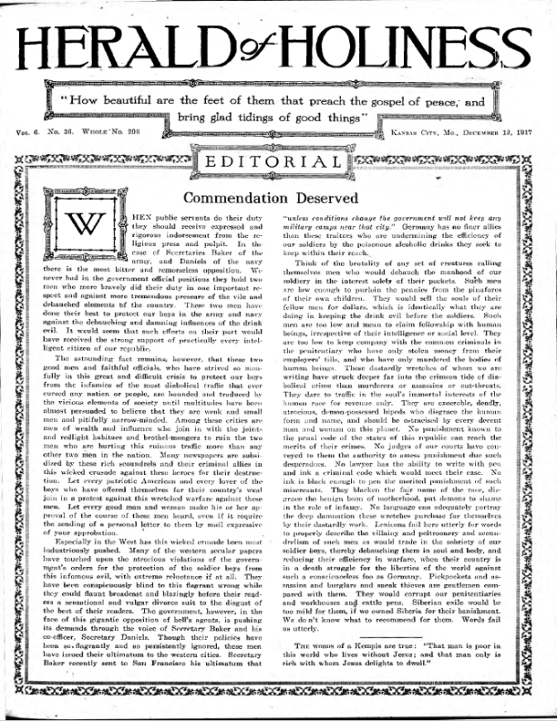 Title Page of Herald of Holiness - June 9, 1954