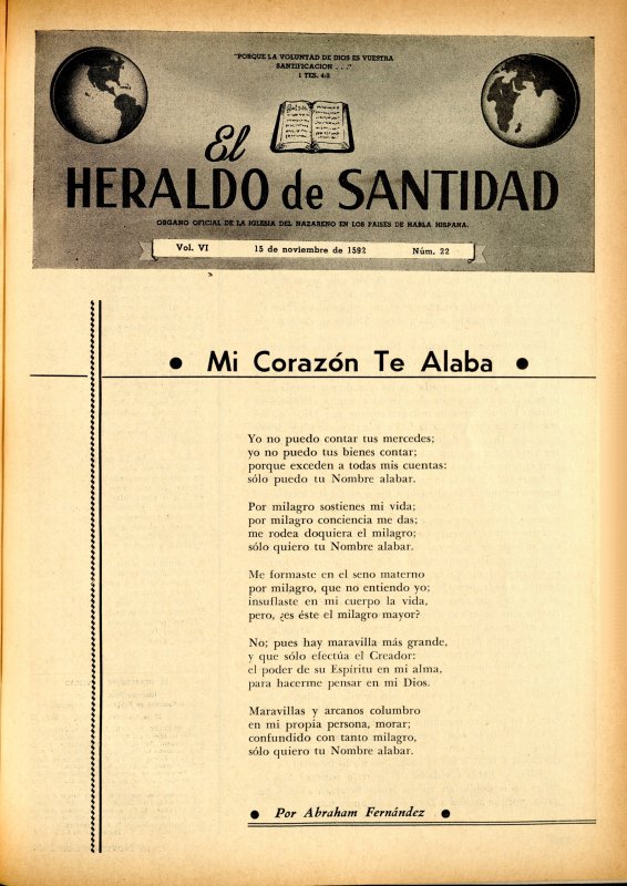 Portada: Mi corazón te alaba, Abraham Fernández