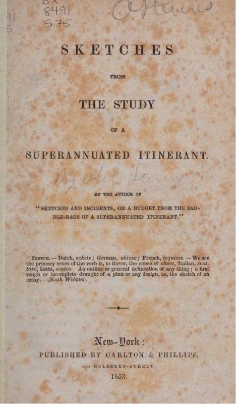 Title Page Image - Sketches from the Study of a Superannuated Itinerant