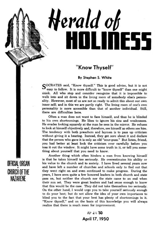 Cover of Herald of Holiness - April 17, 1950