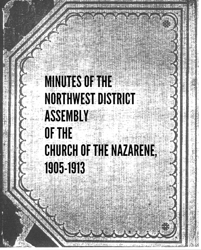 Cover of the Northwest District Assembly Minutes Book (title added digitally)