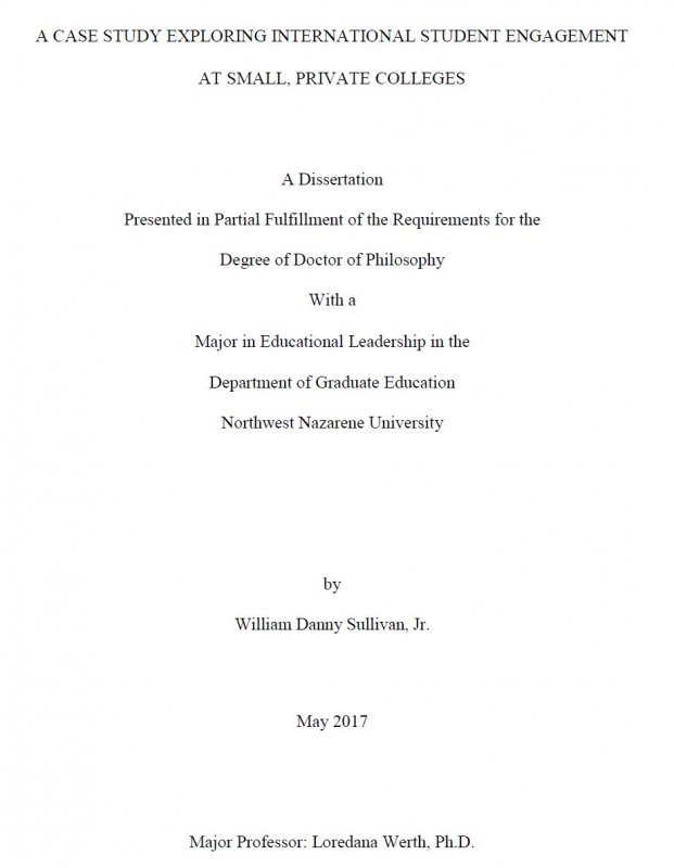 A case study exploring international student engagement at small, private colleges