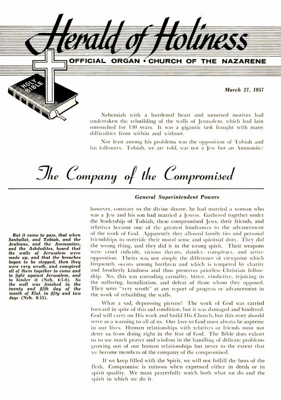 Herald of Holiness - March 27, 1957