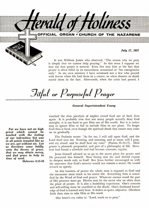 Herald of Holiness - July 17, 1957