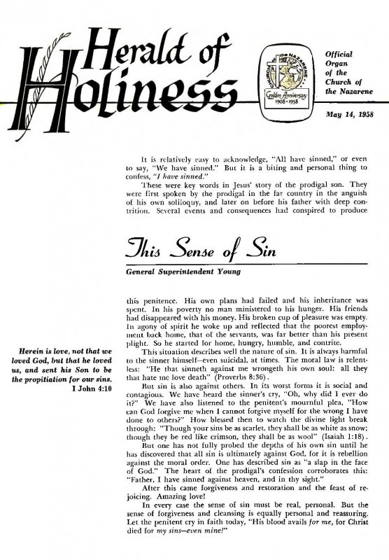 Herald of Holiness - May 14, 1958