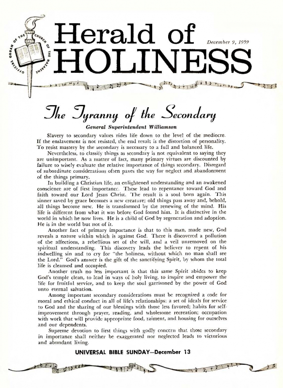 Herald of Holiness - December 9, 1959