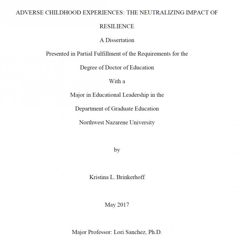 Adverse childhood experiences: the neutralizing impact of resilience